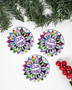 Equal Humanlity Circle Ornament, Christmas Ornament, Christmas Gift
