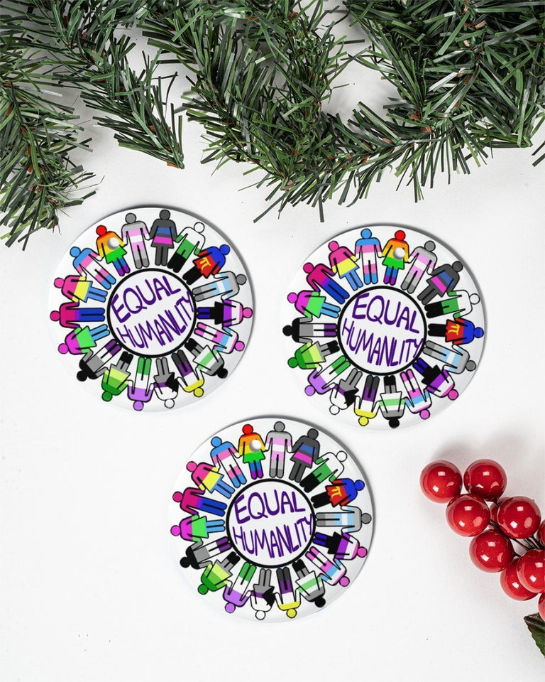 Equal Humanlity Circle Ornament, Christmas Ornament, Christmas Gift
