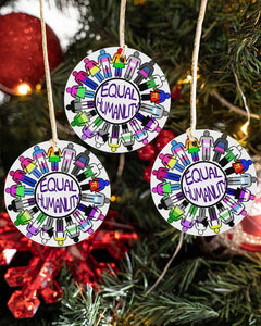 Equal Humanlity Circle Ornament, Christmas Ornament, Christmas Gift