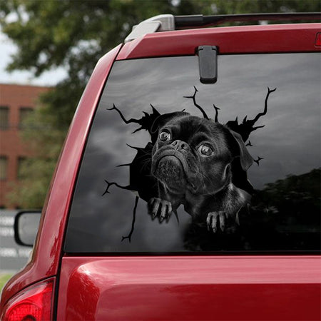 [sk1528-snf-tnt]-pug-crack-sticker-dogs-lover