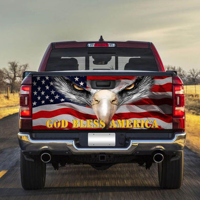 Eagle. God Bless American truck Tailgate Decal Sticker Wrap Mother's Day Father's Day Camping Hunting Wrap Decals For Trucks