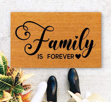 Family Is Forever  Indoor And Outdoor  Welcome Mat House Warming Gift Home Decor Funny Indoor Outdoor Doormat Floor Mat Funny Gift Ideas