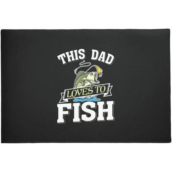 This Dad Loves Fishing Welcome Floor Rug Housewarming Gift Home Living Home Decor Funny Indoor Outdoor Doormat Floor Mat Funny Gift Ideas