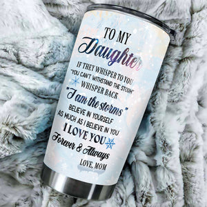 Camellia Personalized Penguins To My Daughter Loving Letters Stainless Steel Tumbler - Double-Walled Insulation Thermal Cup With Lid Mom Gift For Girls
