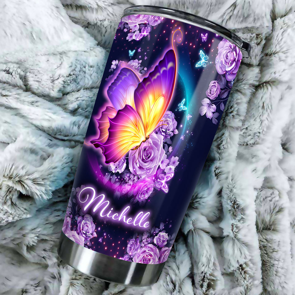 Camellia Personalized To My Mom I Love You Stainless Steel Tumbler - Double-Walled Insulation Thermal Cup With Lid Daughter Gift For Mommy Mother's Day