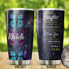 Camellia Personalized Butterfly To My Daughter Loving Letter Stainless Steel Tumbler - Double-Walled Insulation Travel Thermal Cup With Lid Mom Gift For Daughter