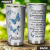 Camellia Personalized Butterfly Jewelry To My Daughter Loving Letters Stainless Steel Tumbler - Double-Walled Insulation Travel Thermal Cup With Lid Mom Gift For Daughter Girl