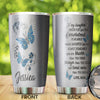 Camellia Personalized Butterfly Jewelry To My Daughter Loving Letters Stainless Steel Tumbler - Double-Walled Insulation Travel Thermal Cup With Lid Mom Gift For Daughter Girl