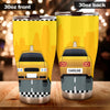 Camellia Personalized American Yellow Taxi Car Graphics Stainless Steel Tumbler - Double-Walled Insulation Travel Thermal Cup With Lid Gift For Taxi Driver Birthday