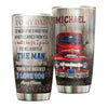 Camellia Personalized Car To My Dad I Love You Stainless Steel Tumbler - Double-Walled Insulation Thermal Cup With Lid Gift For Dad Father's Day