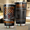 Camellia Personalized Being A Trucker Never Ends Nutrition Facts Stainless Steel Tumbler - Double-Walled Insulation Thermal Cup With Lid Gift For Trucker Dad
