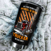 Camellia Personalized Being A Trucker Never Ends Nutrition Facts Stainless Steel Tumbler - Double-Walled Insulation Thermal Cup With Lid Gift For Trucker Dad