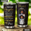 Camellia Personalized Afro Girl To My Dear Daughter Loving Letters Stainless Steel Tumbler - Double-Walled Insulation Travel Thermal Cup With Lid Mother Gift For Girl Daughter