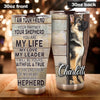 Camellia Personalized I'm Your Friend Partner Sherpherd Stainless Steel Tumbler - Double-Walled Insulation Travel Thermal Cup With Lid Gift For Pet Lover Dog Dad