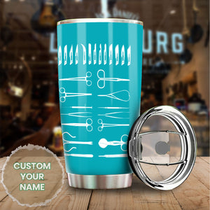 Camellia Personalized Scissors Hairstylist Hairdresser Stainless Steel Tumbler - Double-Walled Insulation Travel Thermal Cup With Lid Gift For Hairstylist Birthday