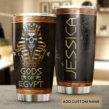 Camellia Personalized Ancient Pharaoh Gods Of Egypt Stainless Steel Tumbler - Double-Walled Insulation Thermal Cup With Lid Gift For Dad