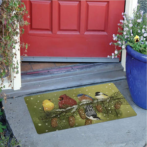 Winter Cardinal Bird With Friends Indoor And Outdoor Indoor Outdoor Doormat Floor Mat Funny Gift Ideas Warm House Gift Welcome Mat Birthday Gift For Cardinal Lover