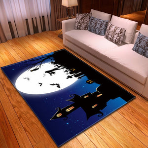 Scarecrow On Halloween Moon Night Carpet Living Room Rugs