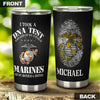 Camellia Personalized Marine Corps I Took A DNA And God Is My Father Stainless Steel Tumbler-Sweat-Proof Double Wall Travel Cup With Lid