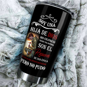 Camellia Personalized God Daughter Spanish Stainless Steel Tumbler-Thermal Flask Travel Therma Cup With Lid
