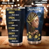 Camellia Personalized Black Women Faith God Says You Are Stainless Steel Tumbler - Double-Walled Insulation Vacumm Flask - Gift For Black Queen, International Women's Day, Hippie Gir