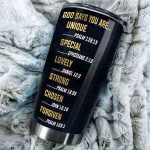 Camellia Personalized Black Women Faith God Says You Are Stainless Steel Tumbler - Double-Walled Insulation Vacumm Flask - Gift For Black Queen, International Women's Day, Hippie Gir