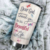 Camellia Personalized Dragonfly Flowers Dear God Thank You For This Beautiful Life Stainless Steel Tumbler - Customized Double-Walled Insulation Travel Thermal Cup With Lid Gift For Christian