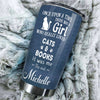 Camellia Personalized Sleeping Cat Once Upon A Time There Was A Girl Who Really Loved Book And Cat Stainless Steel Tumbler - Double-Walled Insulation Vacumm Flask - Gift For Book Lovers, Nerd, Cat Lovers