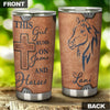 Camellia Personalized Horse This Girl Runs On Jesus And Horse Stainless Steel Tumbler - Double-Walled Insulation Vacumm Flask - Gift For Horse Lovers, Cowgirls, Cowboys, Christmas, Thanksgiving