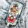 Camellia Personalized Christmas Bulldog Red Truck Stainless Steel Tumbler - Customized Double-Walled Insulation Travel Thermal Cup With Lid
