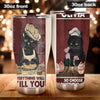Camellia Personalized Baking Choose Something Fun Stainless Steel Tumbler - Double-Walled Insulation Vacumm Flask - Gift For Black Cat Lovers, Black Cat Day, Baking Fans