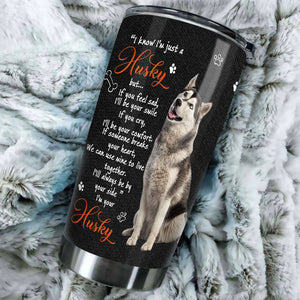 Camellia Personalized Husky Is Friend Stainless Steel Tumbler-Double-Walled Insulation  Cup With Lid Gift For Dog Lover Husky Lover Mom Dog