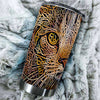 Camellia Personalized Celtic Knot Cat Stainless Steel Tumbler - Customized Double-Walled Insulation Travel Thermal Cup With Lid