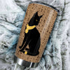 Camellia Personalized Black Cat Egypt Stainless Steel Tumbler-Therma Flask Gift For Cat Lover Mom Cat