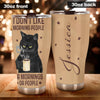 Camellia Personalized Black Cat With Coffee I Don't Like Morning People Stainless Steel Tumbler- Double-Walled Insulation Gift For Cat Lover Mom Cat