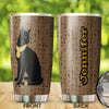 Camellia Personalized Black Cat Egypt Stainless Steel Tumbler-Therma Flask Gift For Cat Lover Mom Cat