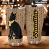 Camellia Personalized Black Cat Egypt Stainless Steel Tumbler-Therma Flask Gift For Cat Lover Mom Cat