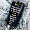 Camellia Personalized Black Women Faith God Loves Me - Double-Walled Insulation Vacumm Flask - Gift For Black Queen, International Women's Day, Hippie Girls