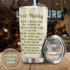 Camellia Personalized Irish Blessing May God Fill Your Heart With Gladness To Cheer You Stainless Steel Tumbler - Customized Double-Walled Insulation Travel Thermal Cup With Lidt Gift For Christian