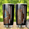 Camellia Personalized American Flag Hummingbird Stainless Steel Tumbler - Double-Walled Insulation Vacumm Flask - Gift For Christmas, Birthday