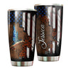 Camellia Personalized American Flag Hummingbird Stainless Steel Tumbler - Double-Walled Insulation Vacumm Flask - Gift For Christmas, Birthday