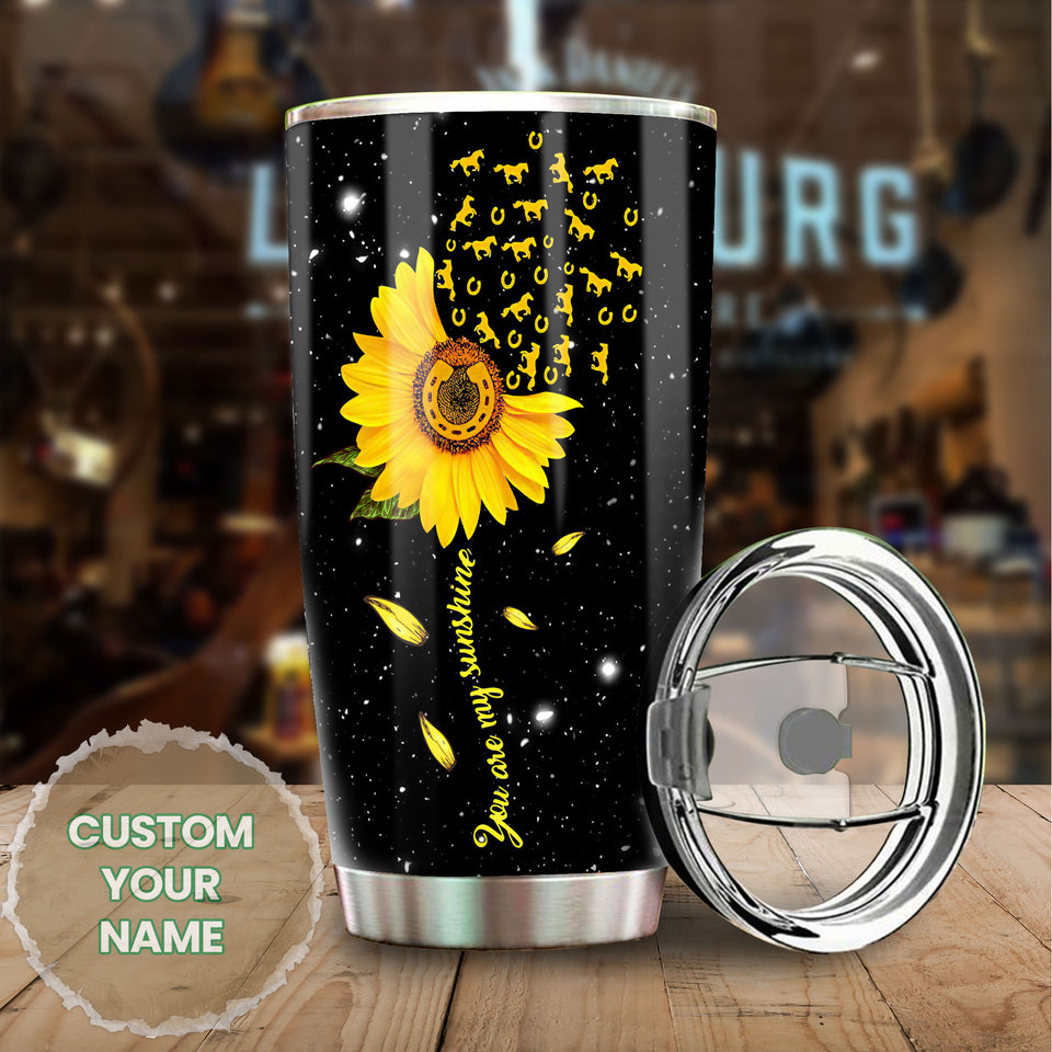 Camellia Personalized Horse To My Daughter You Are My Sunshine Stainless Steel Tumbler - Double-Walled Insulation Vacumm Flask - Gift For Horse Lovers, Cowgirls, Cowboys, Daughter