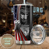Camellia Personalized God And American Flag Don't Be Afraid Stainless Steel Tumbler-Thermal Flask Travel Therma Cup With Lid