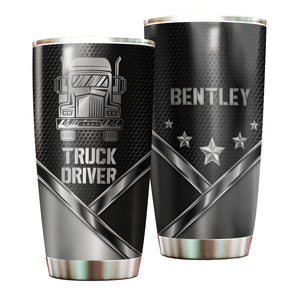Camellia Personalized Truck Driver Stainless Steel Tumbler-Double-Walled Insulation Cup With Lid Gift For Trucker