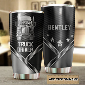 Camellia Personalized Truck Driver Stainless Steel Tumbler-Double-Walled Insulation Cup With Lid Gift For Trucker