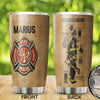 Camellia Personalized Firefighter Anatomy Stainless Steel Tumbler- Double-Walled Insulation Gift For Fireman