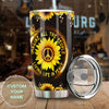 Camellia Personalized Hippie Sunflowers Imagine All The People Living Life In Peace Stainless Steel Tumbler-Double-Walled Insulation Travel Cup With Lid