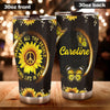Camellia Personalized Hippie Sunflowers Imagine All The People Living Life In Peace Stainless Steel Tumbler-Double-Walled Insulation Travel Cup With Lid