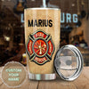 Camellia Personalized Firefighter Anatomy Stainless Steel Tumbler- Double-Walled Insulation Gift For Fireman