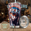 Camellia Personalized Native American Girl Stainless Steel Tumbler-Double-Walled Insulation Cup With Lid Gift For Native American Girl